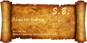 Simits Barna névjegykártya